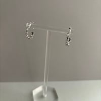 Stone hoop pierce / silver925