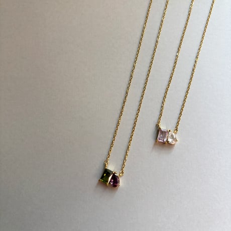 Color zirconia necklace / stainless