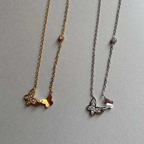 Double butterfly necklace / stainless