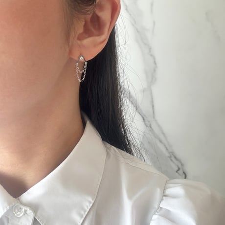 Triangle link pierce / silver925
