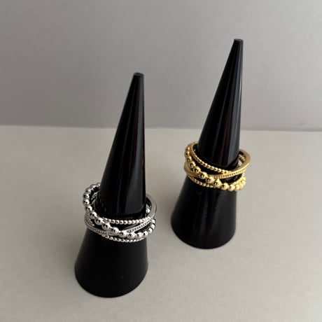Quad beads ring / stainless