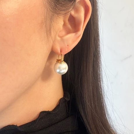 Big pearl pierce / stainless