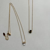 Square stone necklace / stainless