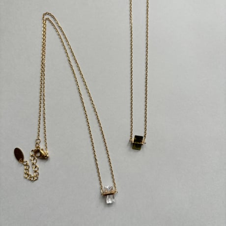 Square stone necklace / stainless