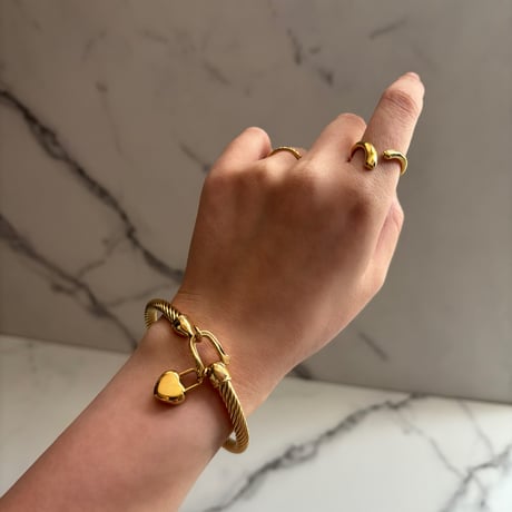 Heart charm bangle / stainless