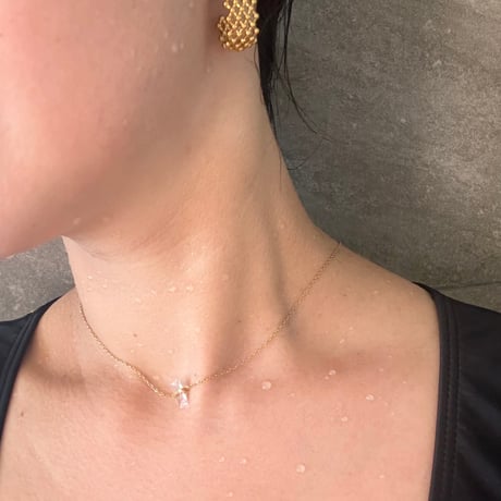Square stone necklace / stainless