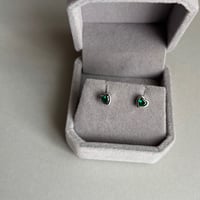 Emerald petit heart pierce / silver925