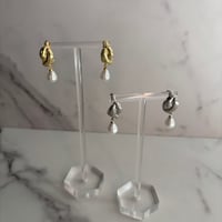 Twist pearl drop pierce / silver925