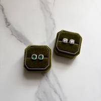 Square zircon pierce / silver925