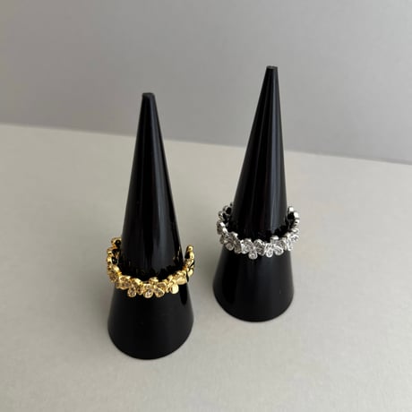 Flower line ring / stainless