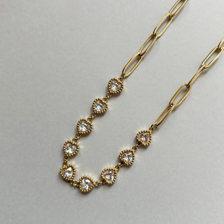 Heart bijou chain necklace / stainless