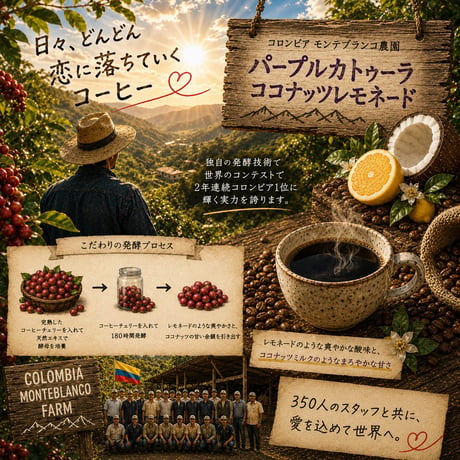 200g コロンビア モンテブランコ農園　パープルカトゥーラ ココナッツレモネード