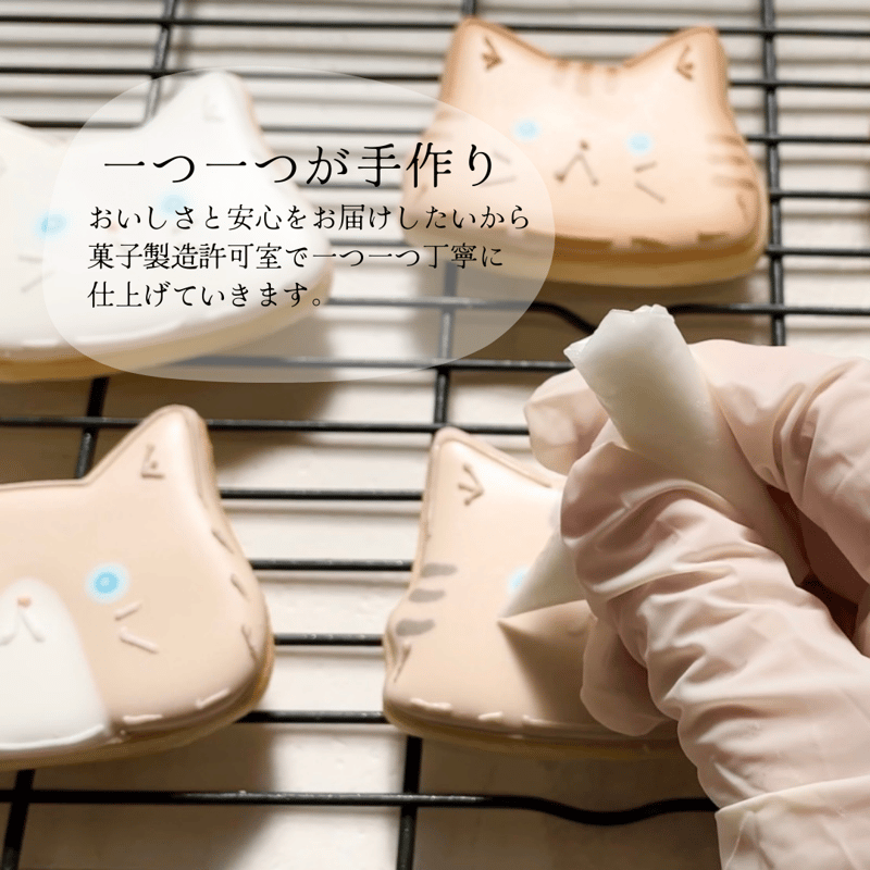 猫のアイシングクッキー缶（5枚入り） | ミネットのアイシングクッキー