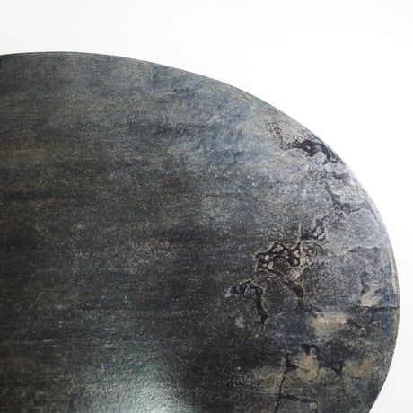 50cm　オーバル盆　錫粉