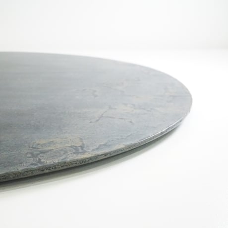 50cm　オーバル盆　錫粉