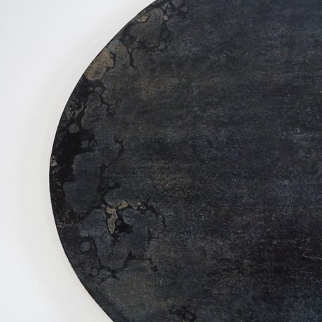 50cm　オーバル盆　錫粉