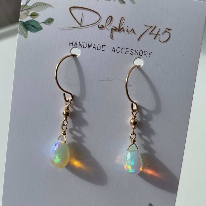 no.96＊14kgf 高品質プレシャスオパール ピアス | Dolphin745