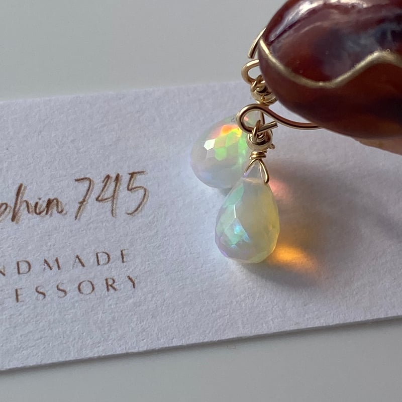 no.96＊14kgf 高品質プレシャスオパール ピアス | Dolphin745