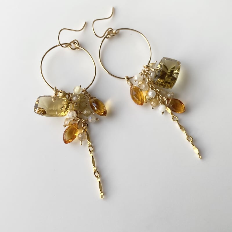 no.86＊14kgf 宝石質ビアクォーツ ピアス | Dolphin745