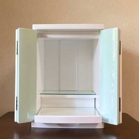 【アウトレット品／塗りムラあり】モダンミニ仏壇　クレール　グリーン　12号