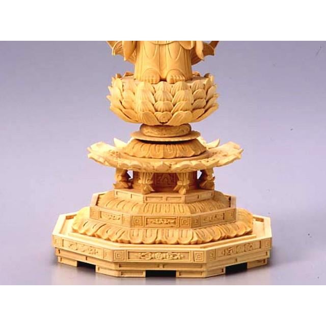 仏像 浄土宗 御本尊 総柘植製 八角台座 舟阿弥陀如来像3.0寸 | ミニ