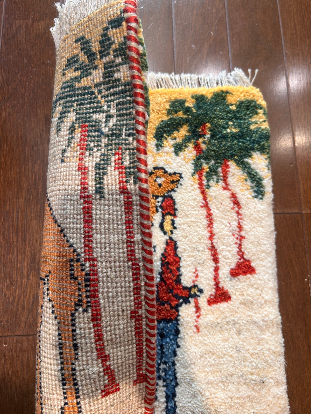 夏の大キャンペーン】ギャッベ リビング205×160 青 ラクダ 生命の木 夏の