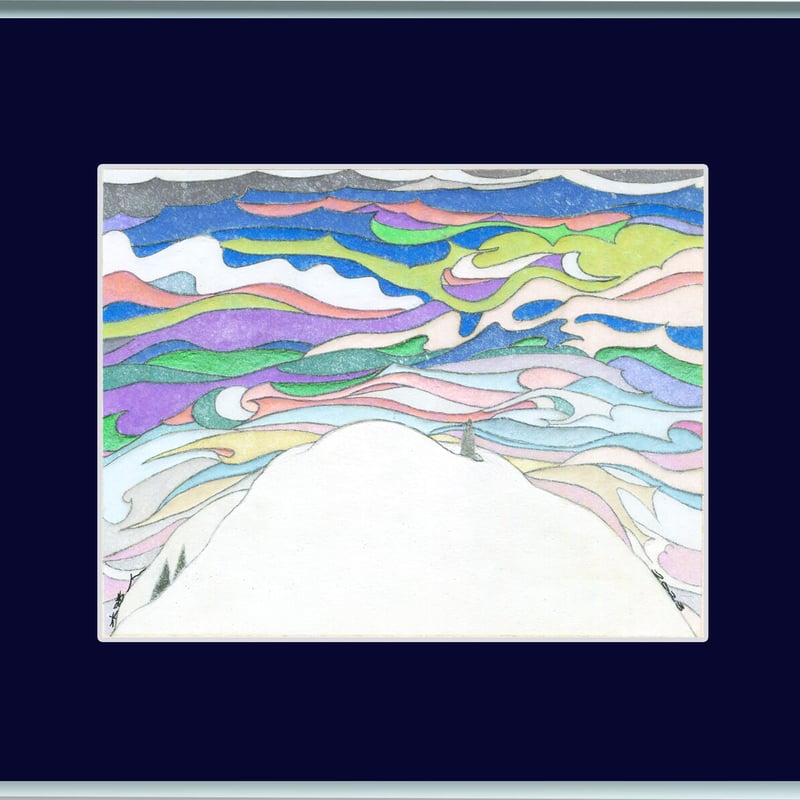 山 自然 四季 油絵