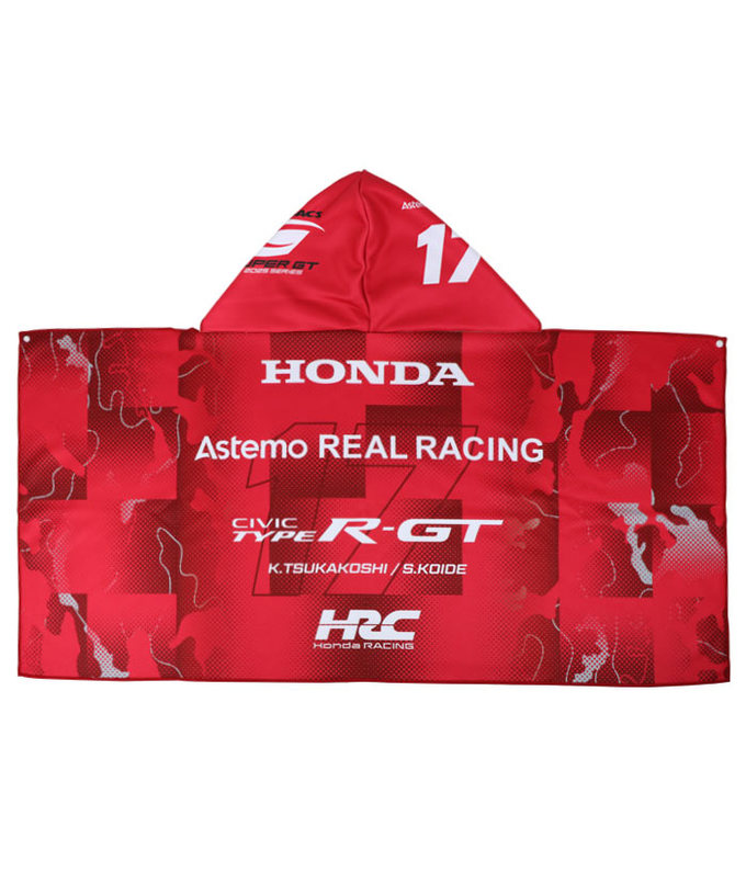 TJP選手☆ビッグタオル SUPER GT参戦チーム×HRCコラボ フード付ビッグタオル【Astemo