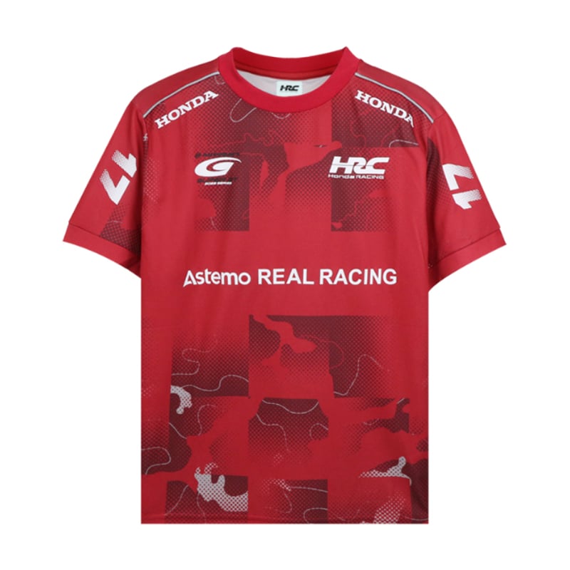 【2027】レクサスコラボ　スリクソン ストライプ ゴルフシャツ 赤 SUPER GT参戦チーム×HRCコラボ Tシャツ【Astemo REAL RACING】 |
