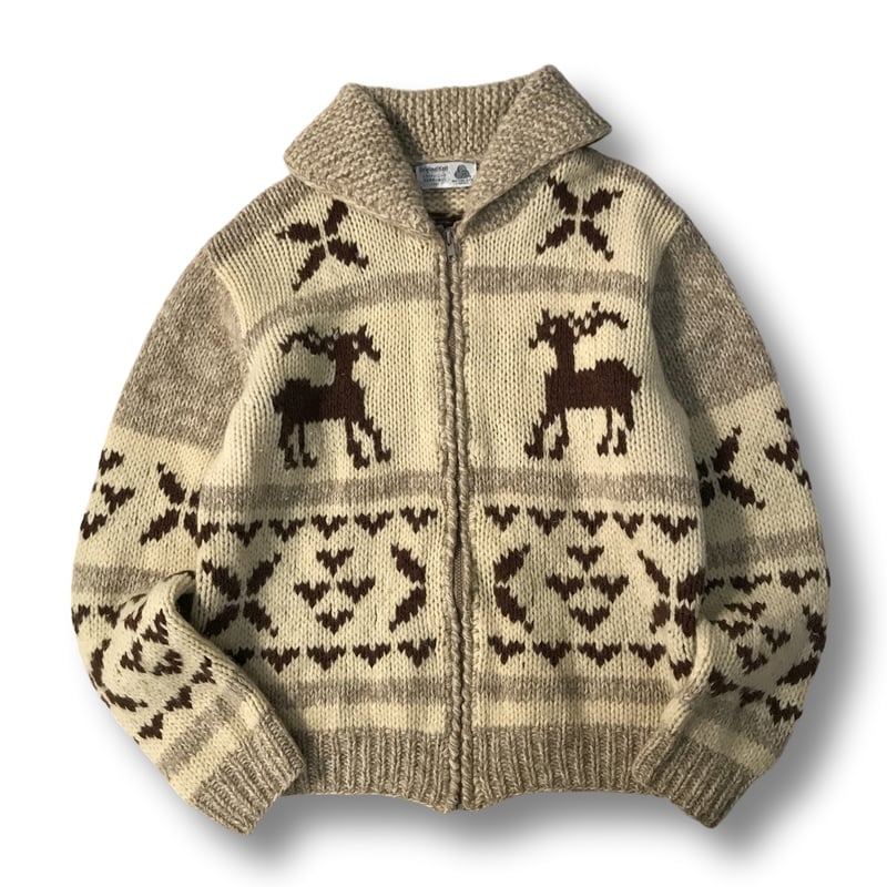 ヴィンテージ カウチンニット スキー柄 ヴィンテージ カウチンニット