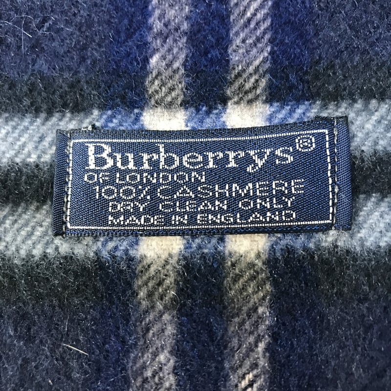 厳選商品】 Burberrys 旧タグ 英国製 カシミヤ100％ チェックマフラー