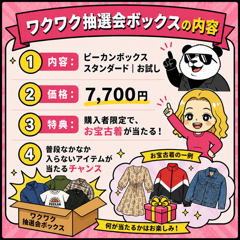 購入者限定抽選付き】ワクワク抽選会ボックス｜ピーカンボックス
