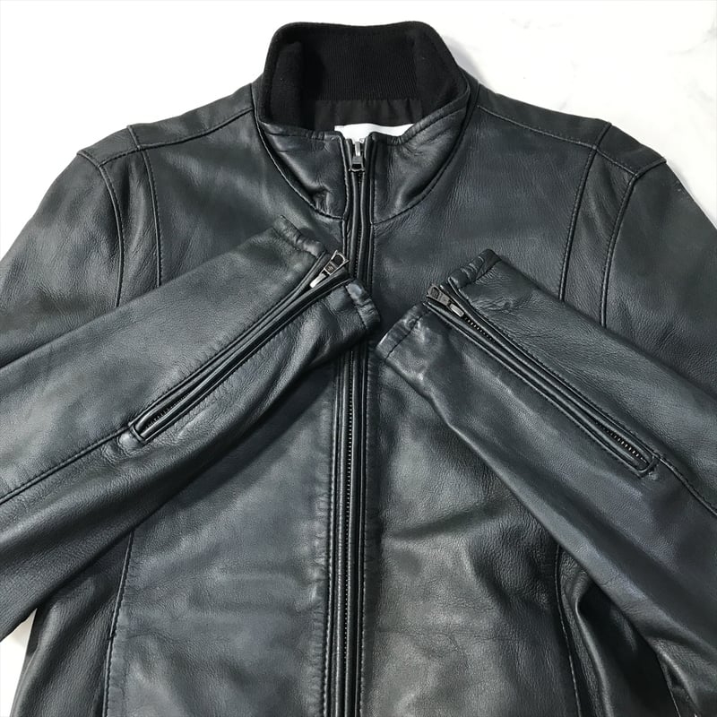 厳選商品】 STUDIOUS 羊革 シングルレザージャケット ブラック 0サイズ