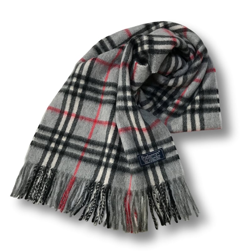 厳選商品】 Burberrys 90s 英国製 カシミヤマフラー グレーチェック