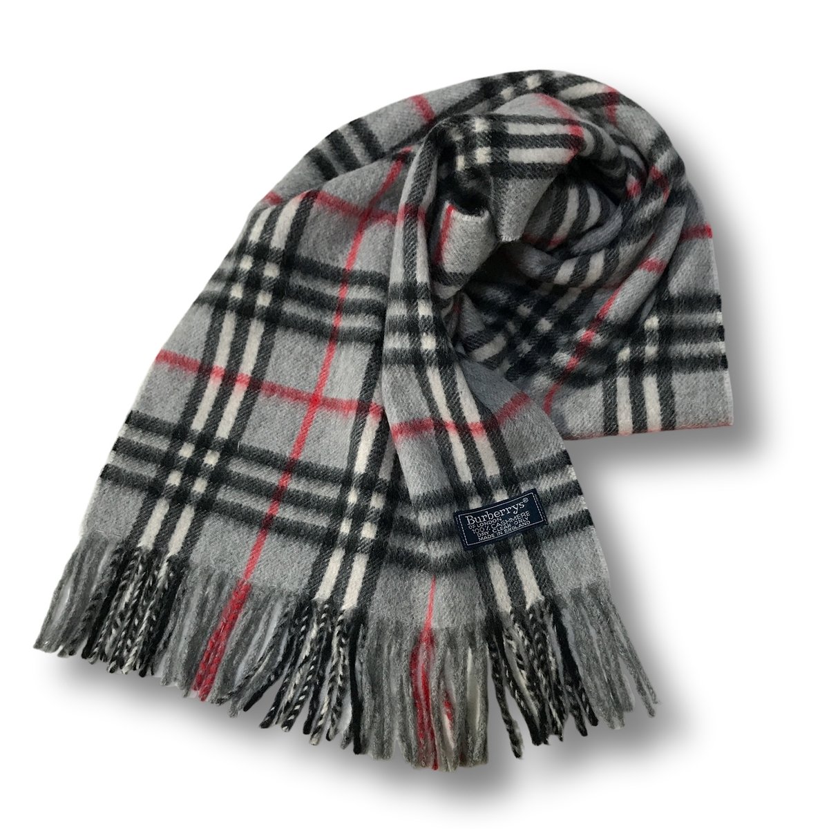 厳選商品】 Burberrys 90s 英国製 カシミヤマフラー グレーチェック