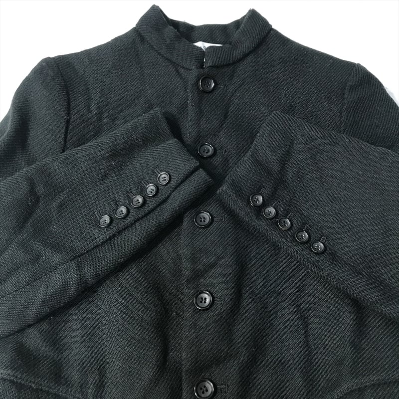 厳選商品】COMME des GARCONS AD2008 縮絨ウール混 スタンドカラー ロ