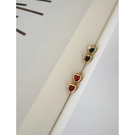heart pierce (black zirconia/garnet)