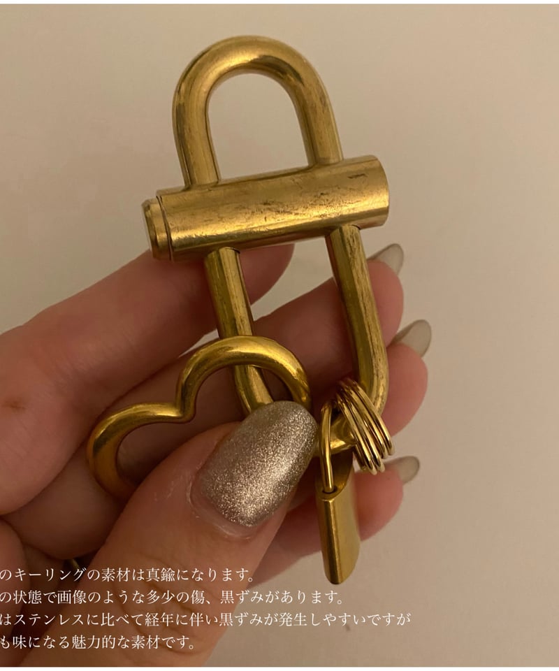 triangle hoop key ring - gold - | LUNACHIC