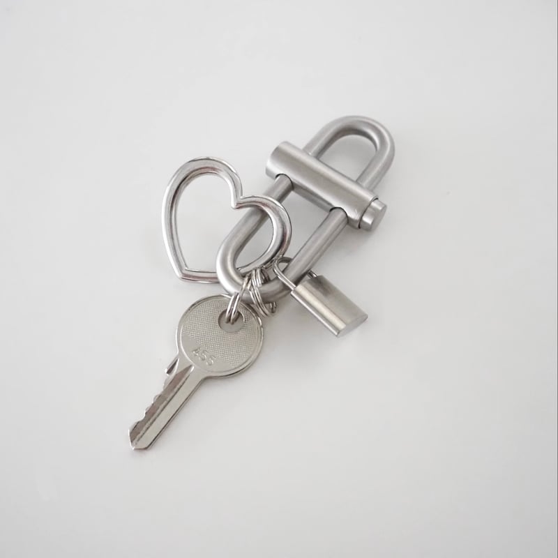 heart hoop key ring - silver - | LUNACHIC