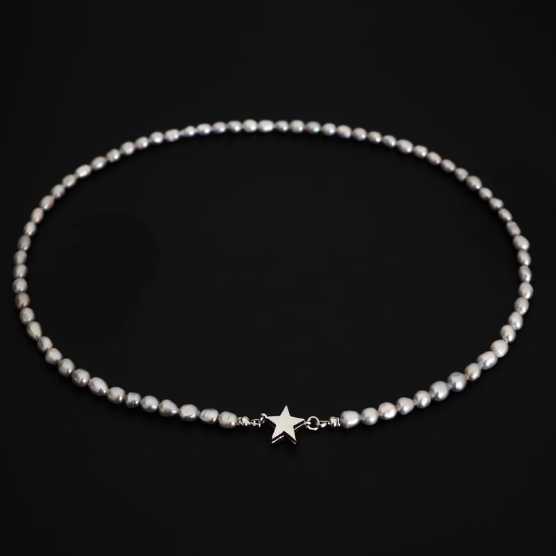 gray pearl necklace silver | LUNACHIC gray pearl necklace silver | LUNACHIC