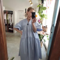 "intentionally" Blue mist puff dress