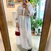 Flower embroidery cotton dress