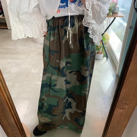Military remake long skirt