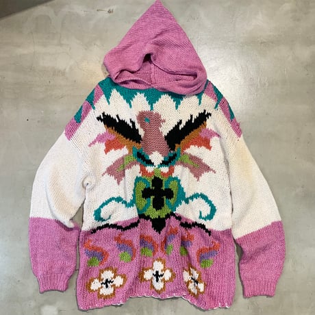 80s' hand made hoodie knit