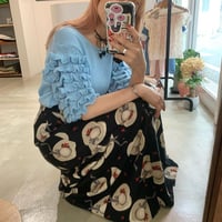 80s' hat motif long skirt