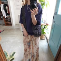 Printed pleats skirt