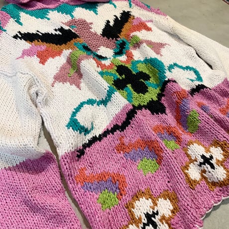 80s' hand made hoodie knit