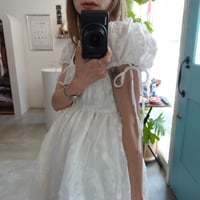Milkveil ribbon jacquard mini dress
