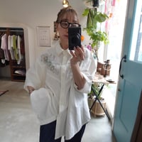 80~90s' embroidery and beads over shirt