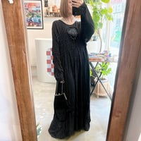 80s check long dress